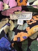 FAT FACE BLACK/PINK FLORAL BUTTON SHIRT MIDI DRESS SIZE 14