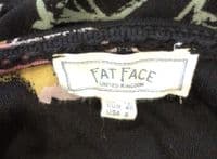 FAT FACE BLACK/PINK FLORAL WRAP JERSEY DRESS SIZE 12