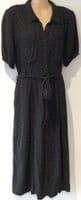 FAT FACE BLACK SPOTTY BUTTON SHIRT MIDI DRESS SIZE 16