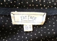 FAT FACE BLACK SPOTTY BUTTON SHIRT MIDI DRESS SIZE 16
