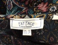 FAT FACE BLACK/TEAL TEXTURED WRAP DRESS SIZE 10