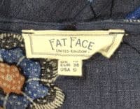 FAT FACE BLUE FLORAL TEXTURED WRAP DRESS SIZE 10