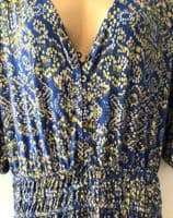 FAT FACE BLUE JERSEY BUTTON CHEST TUNIC DRESS SIZE 20
