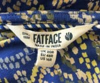 FAT FACE BLUE JERSEY BUTTON CHEST TUNIC DRESS SIZE 20