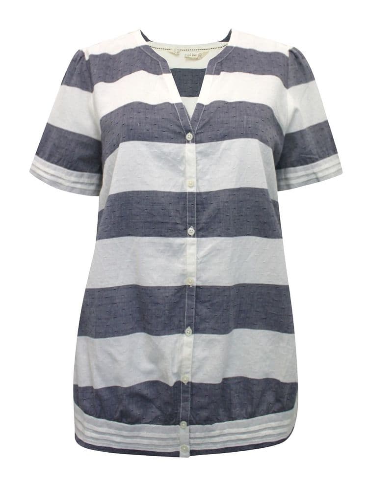 FAT FACE COTTON STRIPE BUTTON BLOUSE TOP NEW SIZES 12, 16 & 18