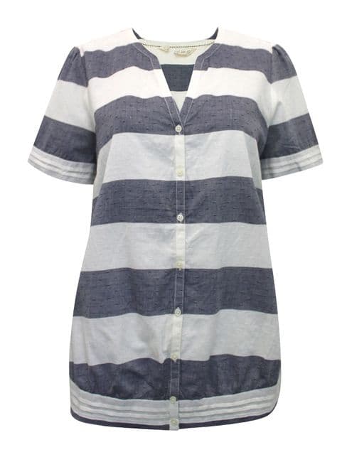 FAT FACE COTTON STRIPE BUTTON BLOUSE TOP NEW SIZES 12, 16 & 18