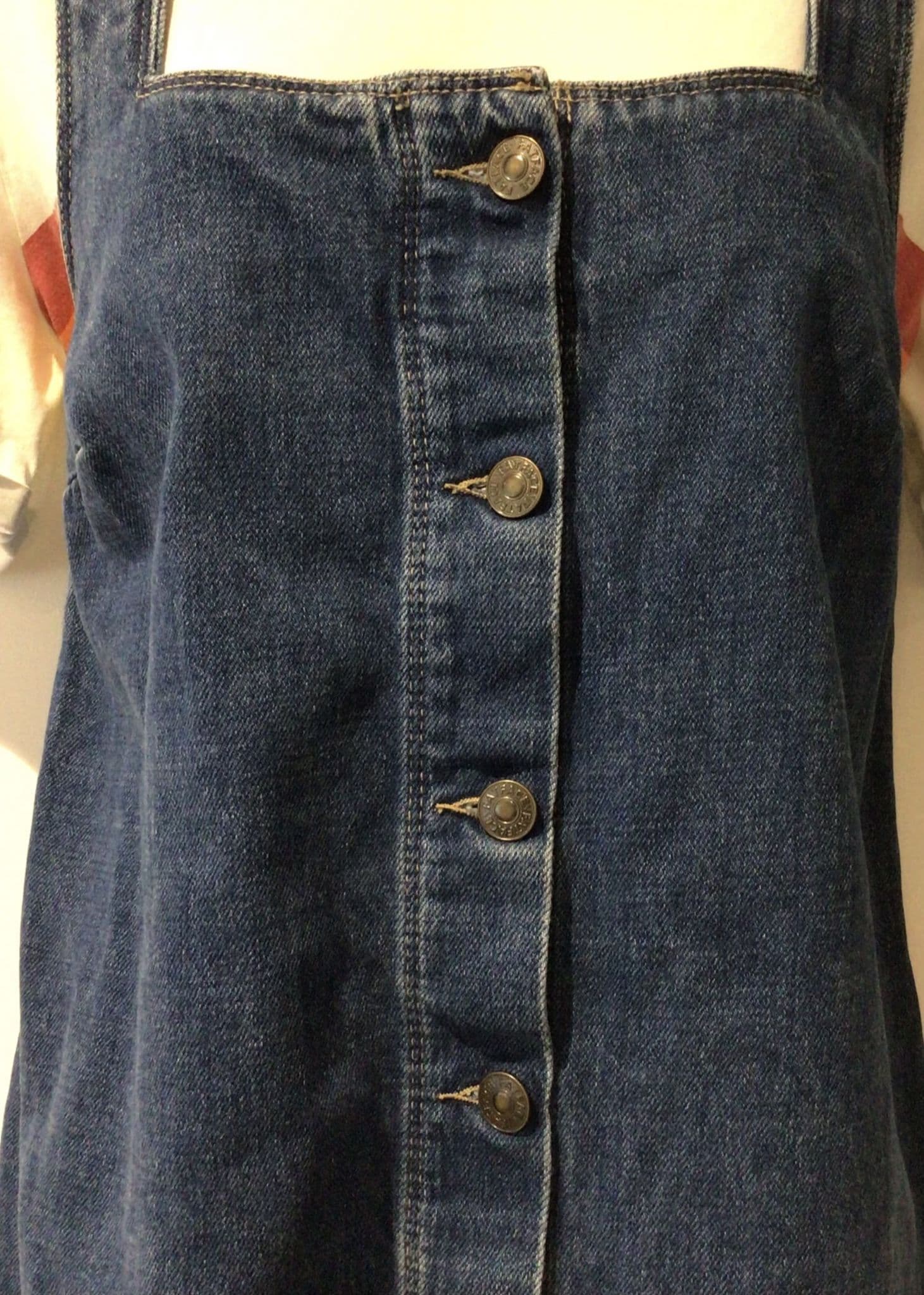 fat face denim pinafore dress FAT FACE DENIM BUTTONED PINAFORE DRESS WITH POCKETS SIZE 10