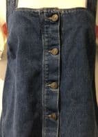 FAT FACE DENIM BUTTONED PINAFORE DRESS WITH POCKETS SIZE 10