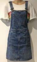 FAT FACE DENIM DUNGAREE DRESS WITH POCKETS SIZE 10