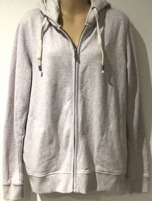 FAT FACE LILAC/IVORY MARL ZIP FRONT HOODIE SIZE M 12/14