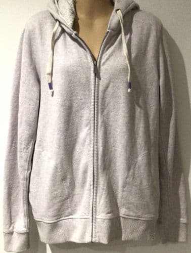 FAT FACE LILAC/IVORY MARL ZIP FRONT HOODIE SIZE M 12/14