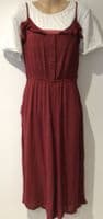 FAT FACE MAROON BUTTON CROP DUNGAREES/JUMPSUIT SIZES 12 & 16