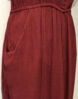 FAT FACE MAROON BUTTON CROP DUNGAREES/JUMPSUIT SIZES 12 & 16