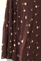 FAT FACE MAROON PRINT BUTTON 3/4 SLEEVE T-SHIRT TOP SIZE 14