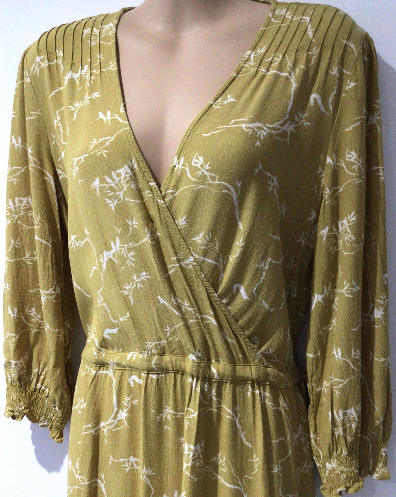 light green tea length dress Midi Wedding-Guest Dress with Shoulder Ties Dusty Blue / 12 main image 1