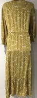 FAT FACE MUSTARD FLORAL WRAP LONG SLEEVED MIDI DRESS SIZE 12