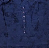 FAT FACE NAVY BLUE BUTTON BRODERIE DRESS NEW SIZES 8-16