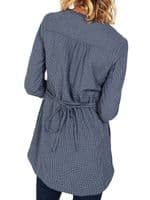 FAT FACE NAVY COTTON CHECK BELTED SHIRT TUNIC DRESS NEW SIZE 12