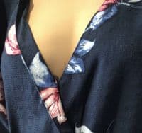 FAT FACE NAVY FLORAL TEXTURED WRAP DRESS SIZE 16