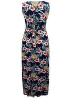 FAT FACE NAVY PINEAPPLE PRINT WRAP MAXI DRESS SIZE 12