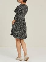 FAT FACE NINA BLACK DAISY BUTTONED TUNIC DRESS WITH POCKETS SIZE 12