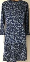 FAT FACE NINA BLUE PRINT BUTTONED TUNIC DRESS WITH POCKETS SIZE 12