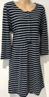 FAT FACE NINA NAVY STRIPE JERSEY BUTTON TUNIC DRESS SIZE 14