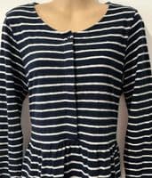 FAT FACE NINA NAVY STRIPE JERSEY BUTTON TUNIC DRESS SIZE 14