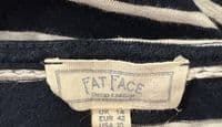 FAT FACE NINA NAVY STRIPE JERSEY BUTTON TUNIC DRESS SIZE 14