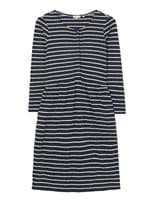 FAT FACE NINA NAVY STRIPE JERSEY BUTTON TUNIC DRESS SIZE 14