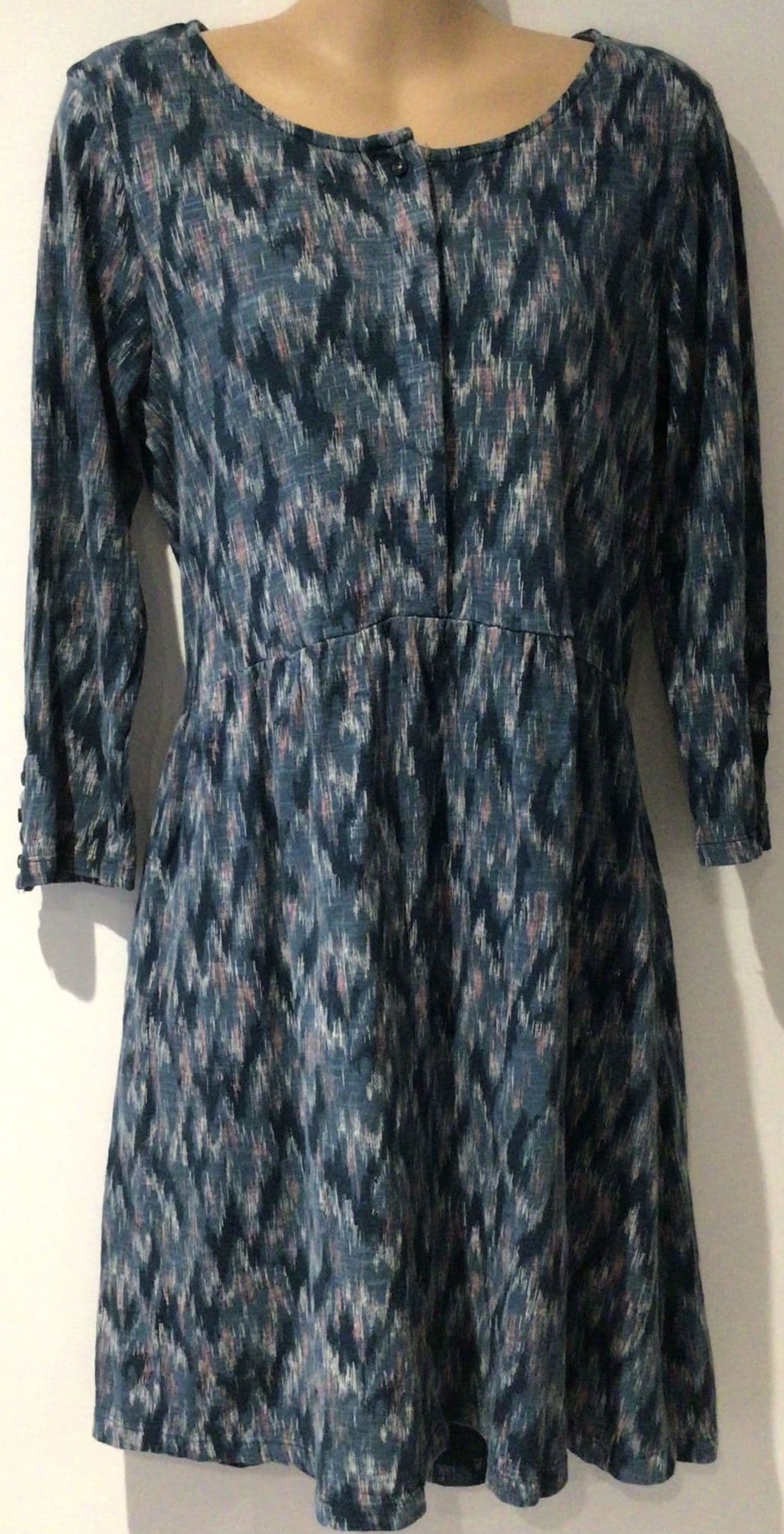 FAT FACE NINA TEAL JERSEY BUTTON TUNIC DRESS SIZE 10