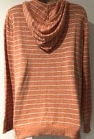 FAT FACE ORANGE STRIPE ZIP KNIT CARDIGAN HOODIE SIZE 12