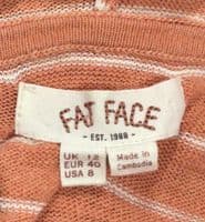 FAT FACE ORANGE STRIPE ZIP KNIT CARDIGAN HOODIE SIZE 12