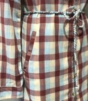 FAT FACE RED COTTON CHECKED TUNIC SHIRT SIZE 10