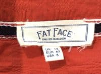 FAT FACE RED COTTON STRETCH TEXTURED SHIRT TOP SIZE 12