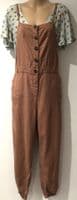 FAT FACE SALMON BUTTON DUNGAREES/JUMPSUIT SIZE 14