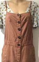 FAT FACE SALMON BUTTON DUNGAREES/JUMPSUIT SIZE 14