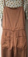 FAT FACE SALMON BUTTON DUNGAREES/JUMPSUIT SIZE 14