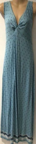 FAT FACE TEAL PRINT TWIST MAXI DRESS SIZE 18