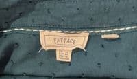 FAT FACE TURQUOISE DOBBY EMBROIDERED BUTTON SHIRT DRESS SIZE 22