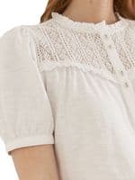 FAT FACE WHITE MODAL LACE HELENA BUTTON BLOUSE TOP NEW SIZES 12, 14 & 16