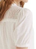 FAT FACE WHITE MODAL LACE HELENA BUTTON BLOUSE TOP NEW SIZES 12, 14 & 16