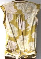 FAT FACE YELLOW FLORAL JERSEY WRAP TOP SIZE 10