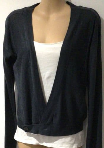 FIRETRAP CHARCOAL WRAP BUTTON CARDIGAN SIZE M 12