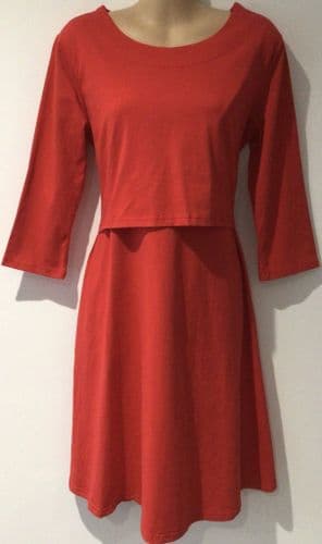 FRANCES ROSE RED JERSEY NURSING DRESS BNWT SIZE 12