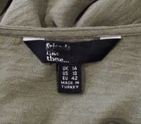 FRIENDS LIKE THESE KHAKI BUTTON SHIRT MIDI DRESS SIZE 14