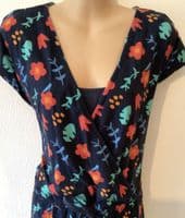 FRUGI BLOOM NAVY/RED FLORAL MATERNITY & NURSING JUMPSUIT SIZE 12