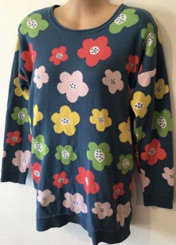 FRUGI BLOOM ORGANIC COTTON BLUE FLOWER NURSING JUMPER SIZE 16