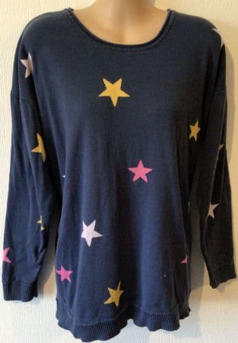 FRUGI BLOOM ORGANIC KNIT NAVY STAR NURSING JUMPER SIZE 16