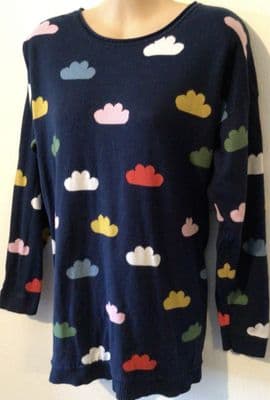 FRUGI BLOOM ORGANIC NAVY CLOUD NURSING JUMPER L 14-18